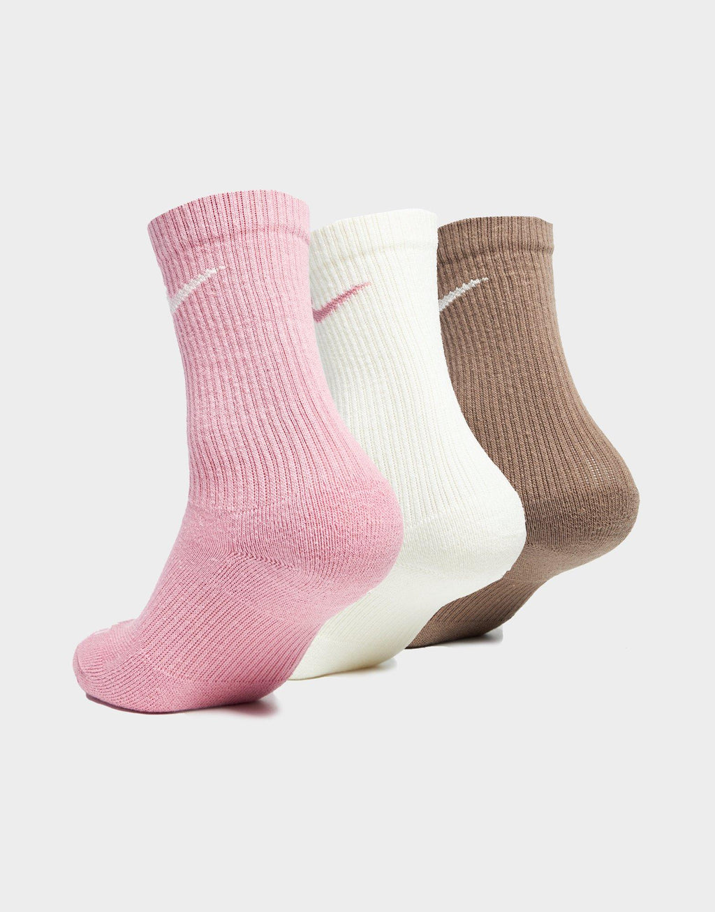 Three Pack Everyday Plus Cushioned Ankle Socks in Pink/Brown/White