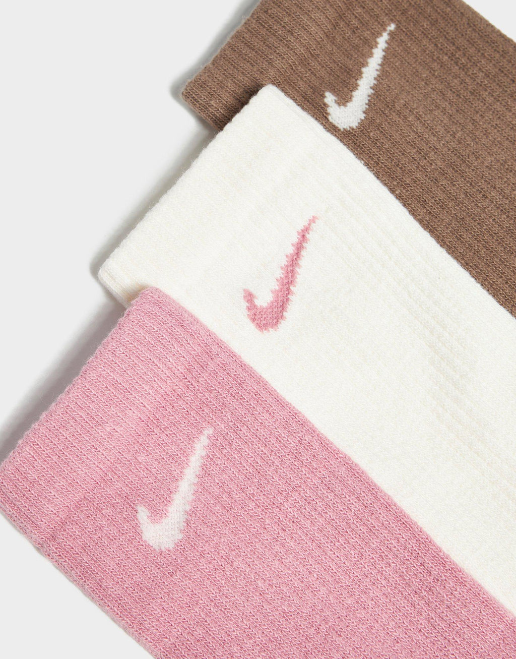 Three Pack Everyday Plus Cushioned Ankle Socks in Pink/Brown/White